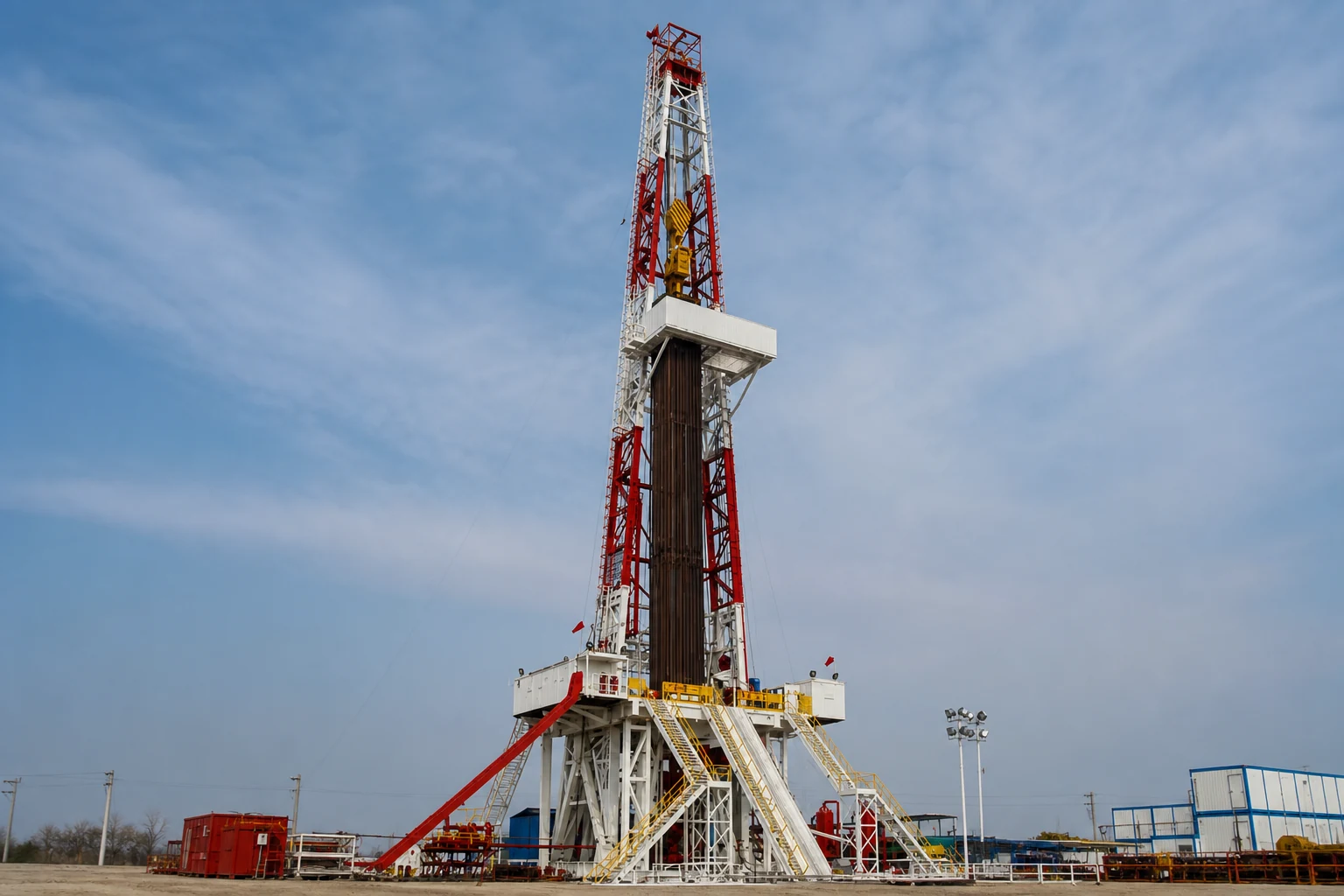Large oil and gas drilling installation representing turnaround HSE operations